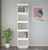 vidaXL Boekenkast/kamerscherm 40x35x167 cm massief grenenhout wit