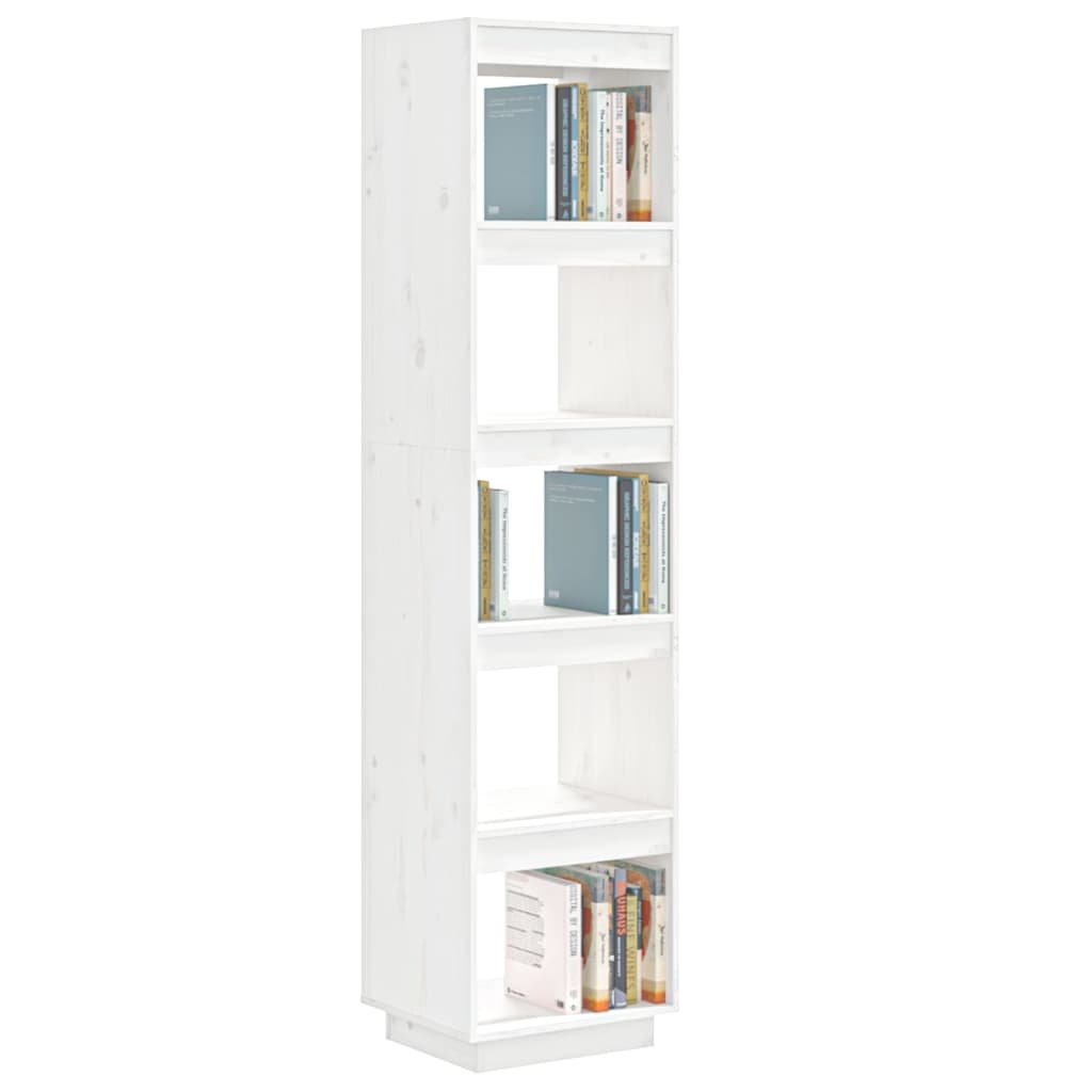 vidaXL Boekenkast/kamerscherm 40x35x167 cm massief grenenhout wit