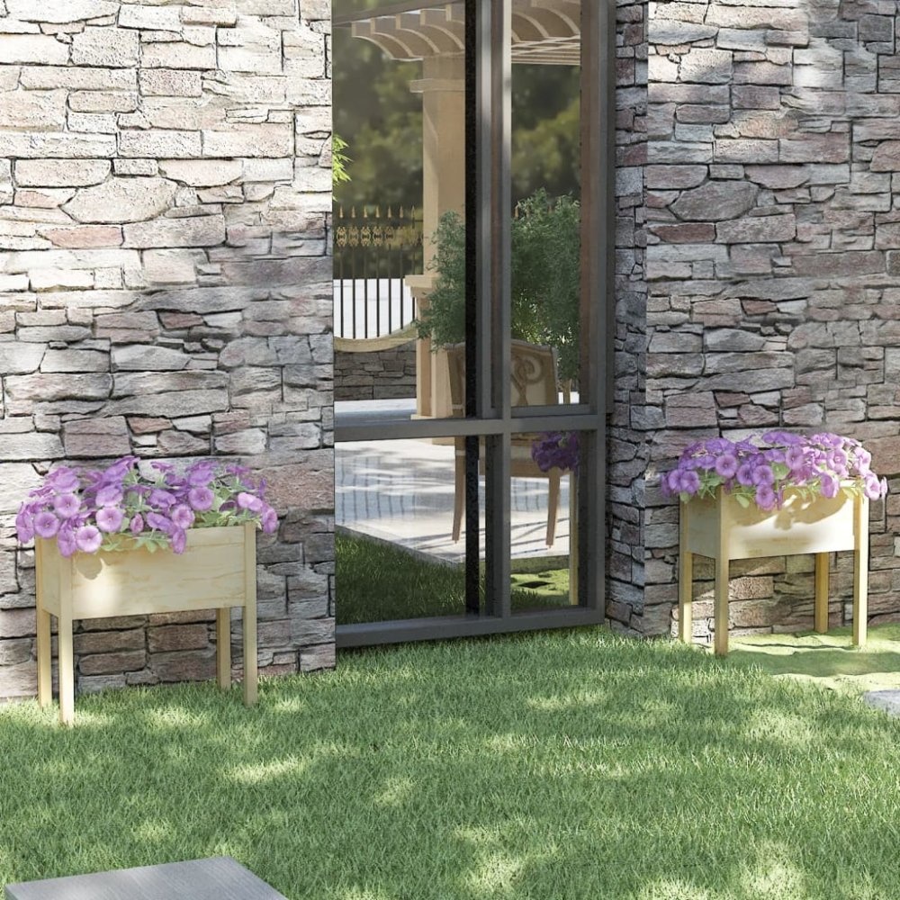 VidaXL Plantenbakken 2 st 70x31x70 cm massief grenenhout