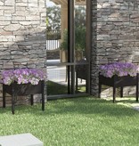 VidaXL Plantenbakken 2 st 70x70x70 cm massief grenenhout zwart