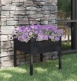VidaXL Plantenbak 70x70x70 cm massief grenenhout zwart