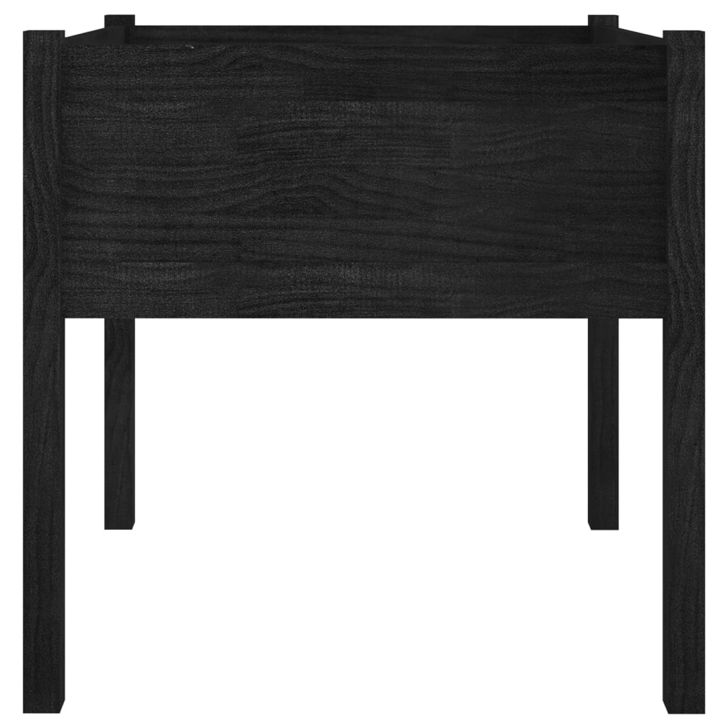VidaXL Plantenbak 70x70x70 cm massief grenenhout zwart