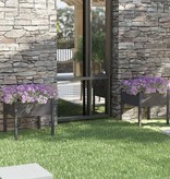VidaXL Plantenbakken 2 st 70x70x70 cm massief grenenhout grijs