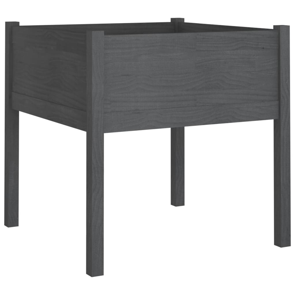 VidaXL Plantenbakken 2 st 70x70x70 cm massief grenenhout grijs