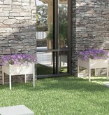 VidaXL Plantenbakken 2 st 70x70x70 cm massief grenenhout wit
