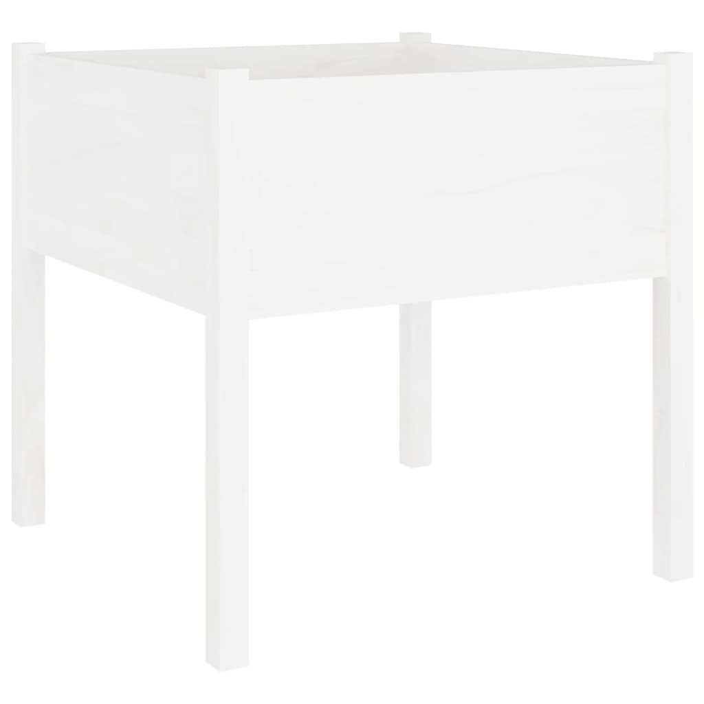 VidaXL Plantenbak 70x70x70 cm massief grenenhout wit