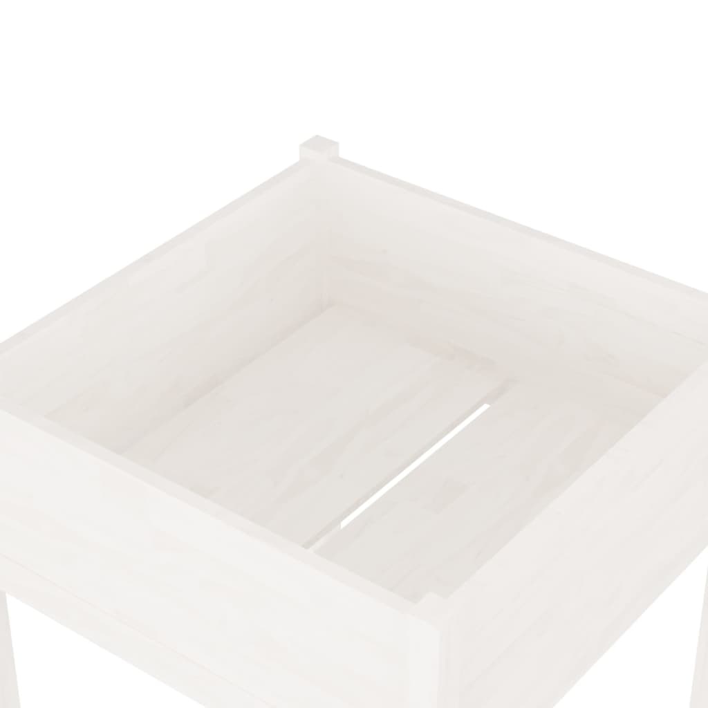 VidaXL Plantenbak 70x70x70 cm massief grenenhout wit