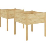 VidaXL Plantenbakken 2 st 70x70x70 cm massief grenenhout