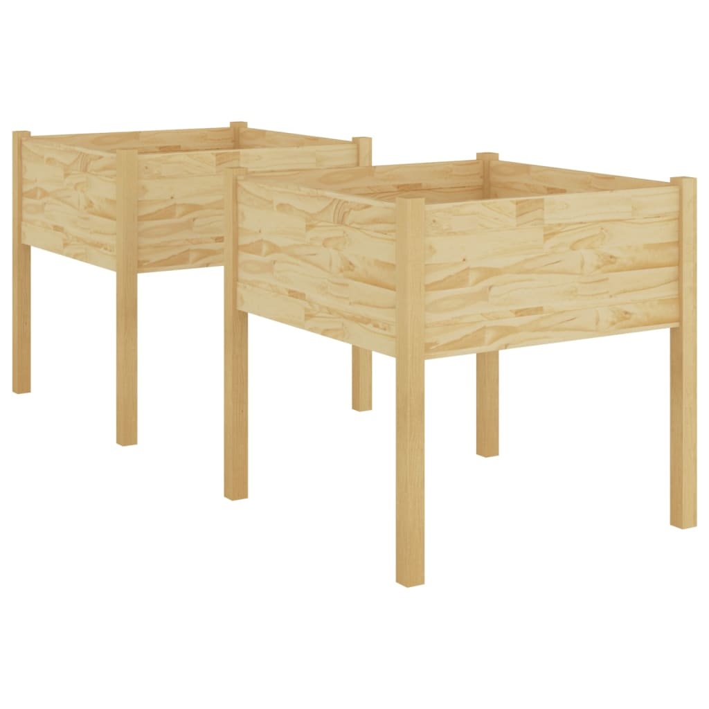 VidaXL Plantenbakken 2 st 70x70x70 cm massief grenenhout