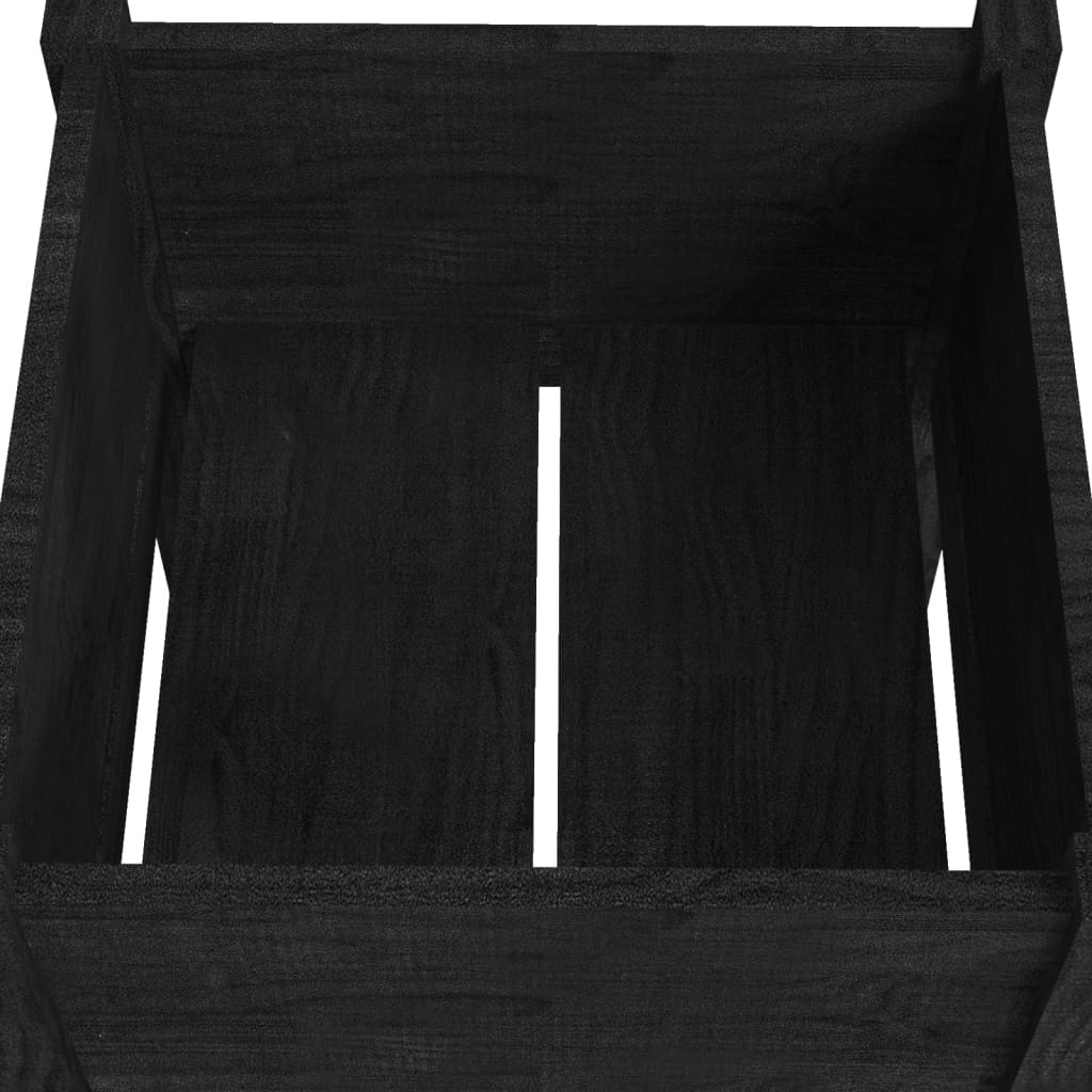 VidaXL Plantenbak 50x50x70 cm massief grenenhout zwart