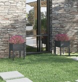 VidaXL Plantenbakken 2 st 50x50x70 cm massief grenenhout grijs