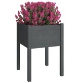 VidaXL Plantenbakken 2 st 50x50x70 cm massief grenenhout grijs