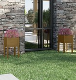 VidaXL Plantenbakken 2 st 40x40x70 cm massief grenenhout honingbruin