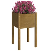 VidaXL Plantenbakken 2 st 40x40x70 cm massief grenenhout honingbruin