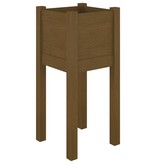 VidaXL Plantenbak 31x31x70 cm massief grenenhout honingbruin
