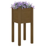 VidaXL Plantenbak 31x31x70 cm massief grenenhout honingbruin