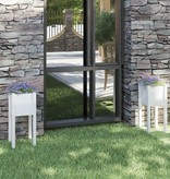 VidaXL Plantenbakken 2 st 31x31x70 cm massief grenenhout wit