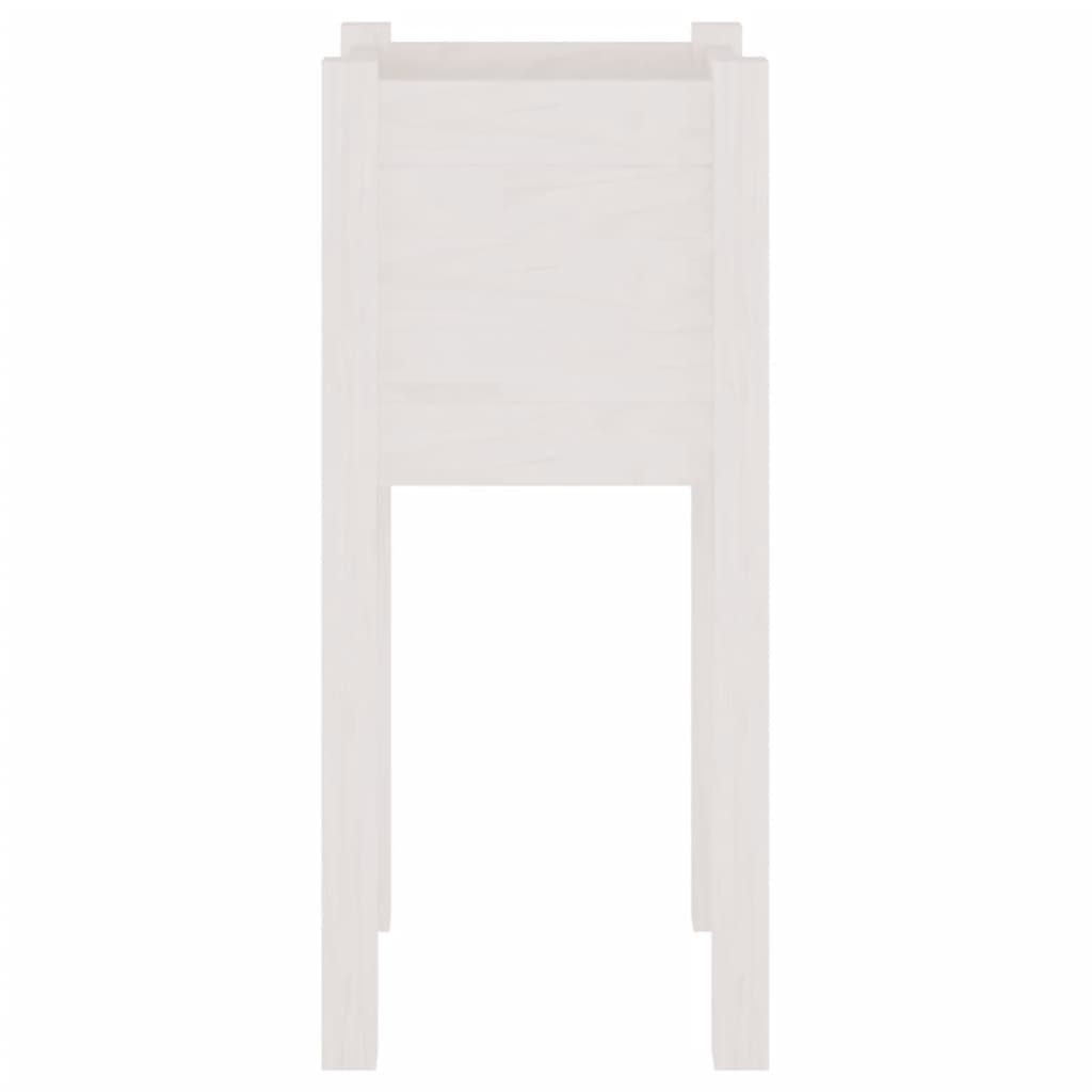 VidaXL Plantenbakken 2 st 31x31x70 cm massief grenenhout wit