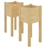VidaXL Plantenbakken 2 st 31x31x70 cm massief grenenhout