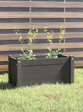 vidaXL Plantenbak 60x31x31 cm massief grenenhout grijs