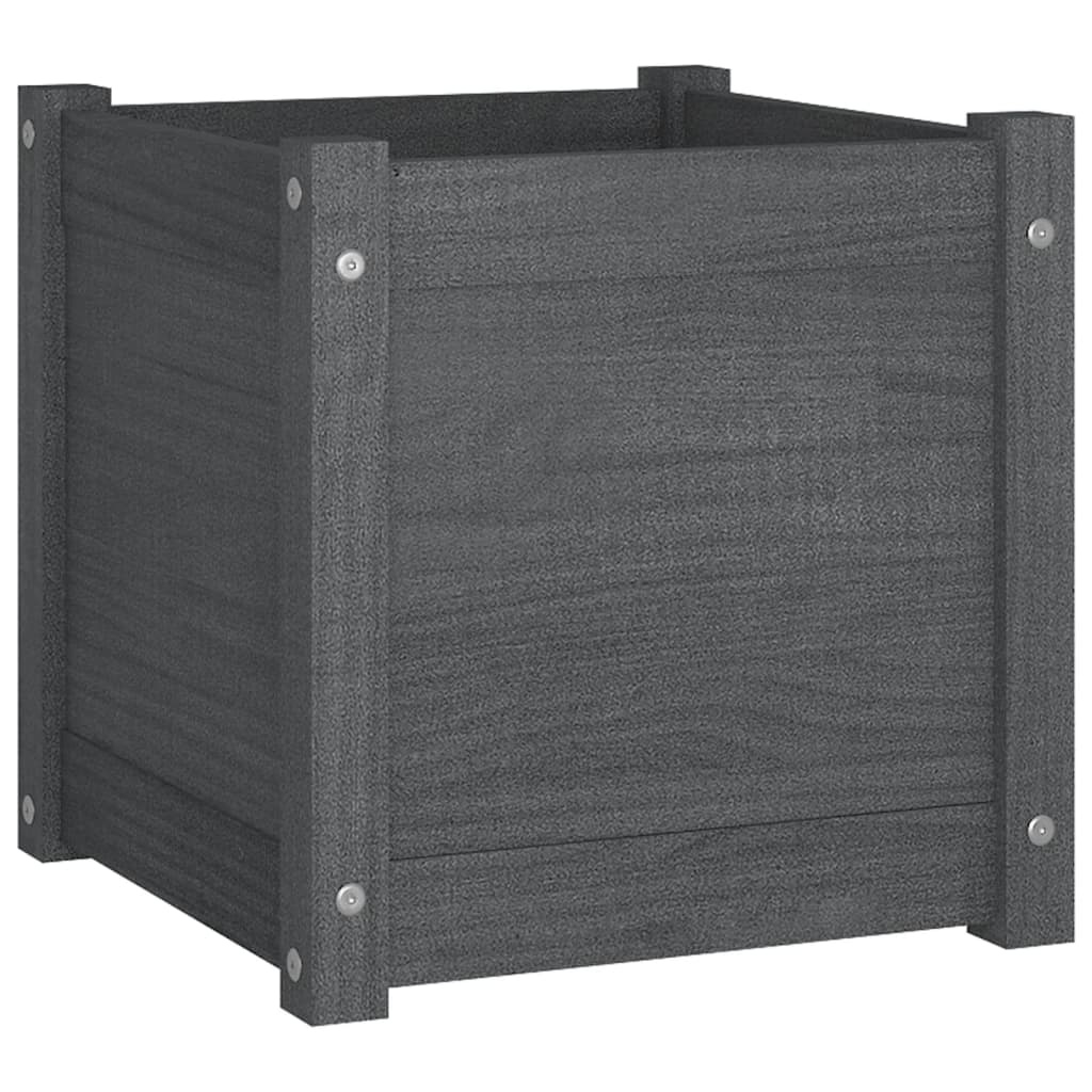 vidaXL Plantenbak 40x40x40 cm massief grenenhout grijs