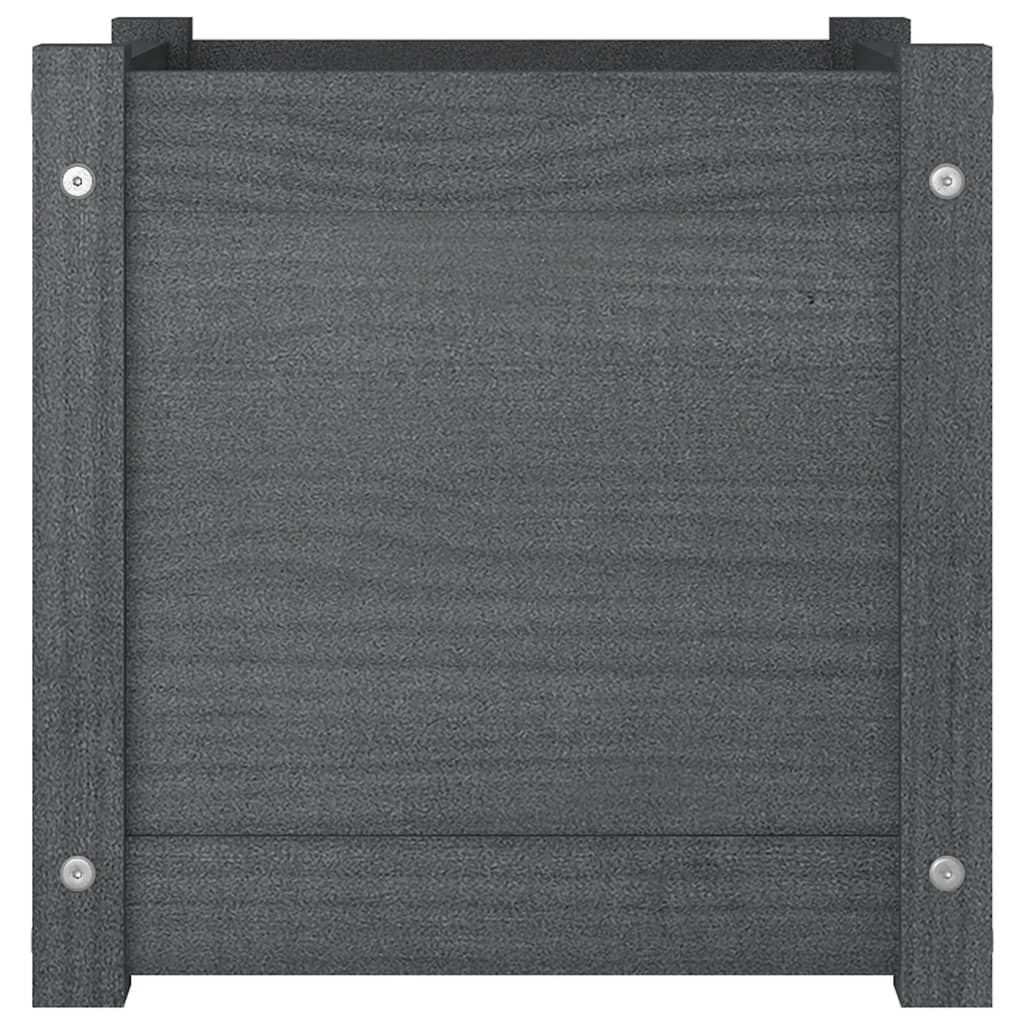 vidaXL Plantenbak 40x40x40 cm massief grenenhout grijs