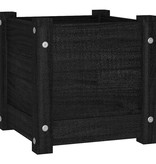VidaXL Plantenbakken 2 st 31x31x31 cm massief grenenhout zwart