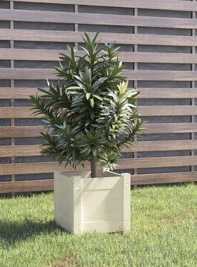vidaXL Plantenbak 31x31x31 cm massief grenenhout wit