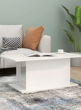 VidaXL Salontafel 102x55,5x40 cm spaanplaat hoogglans wit