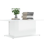 vidaXL Salontafel 102x55,5x40 cm spaanplaat hoogglans wit