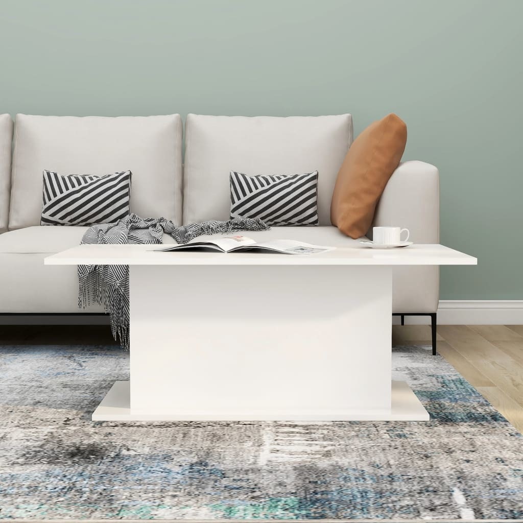 VidaXL Salontafel 102x55,5x40 cm spaanplaat hoogglans wit