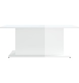 vidaXL Salontafel 102x55,5x40 cm spaanplaat hoogglans wit