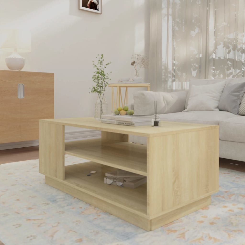 VidaXL Salontafel 102x55x43 cm spaanplaat sonoma eikenkleurig