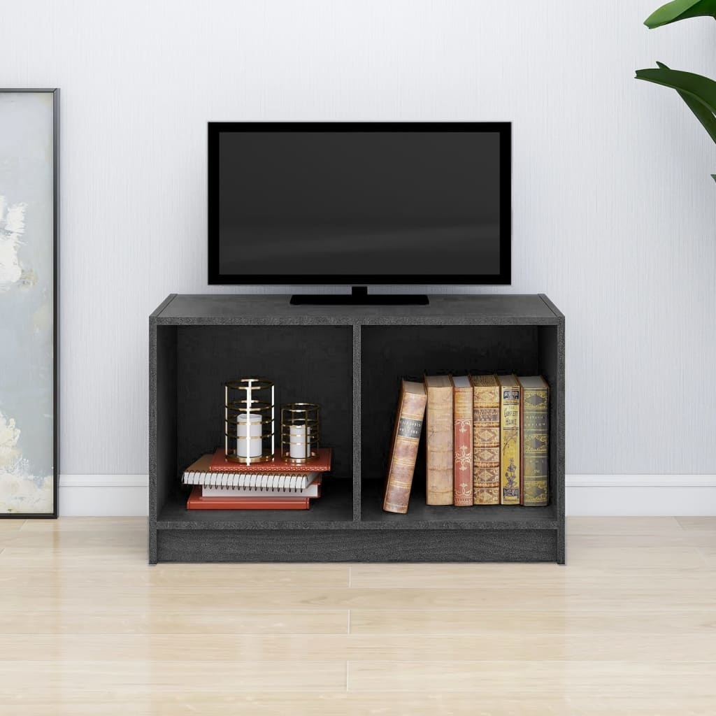 VidaXL Tv-meubel 70x33x42 cm massief grenenhout grijs
