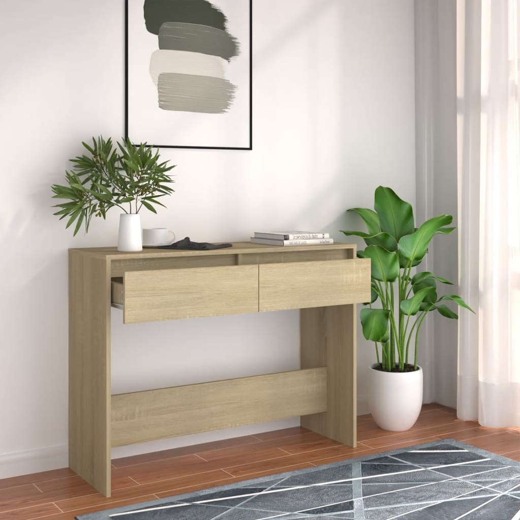 VidaXL Wandtafel 100x35x76,5 spaanplaat sonoma eikenkleurig