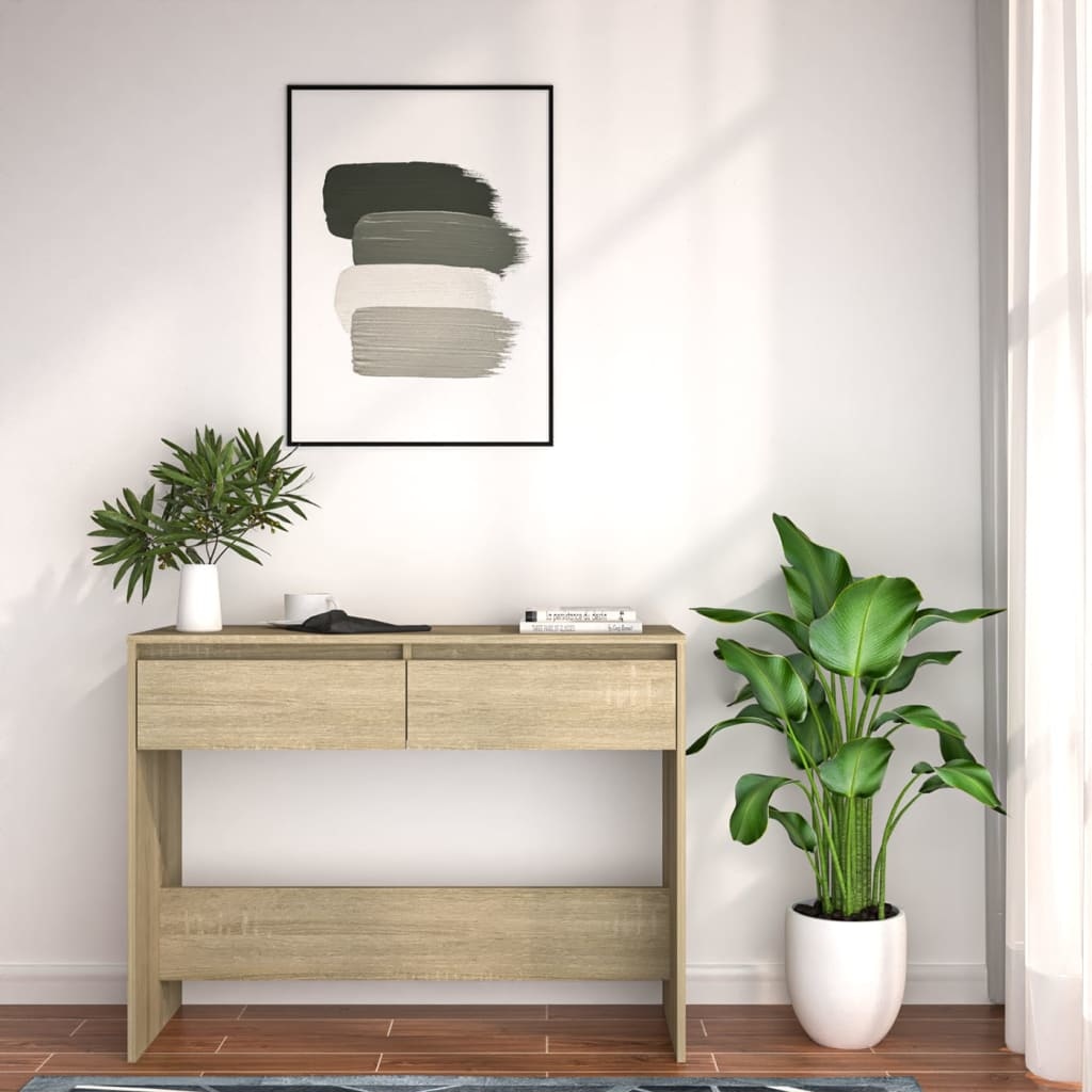 VidaXL Wandtafel 100x35x76,5 spaanplaat sonoma eikenkleurig