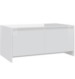 VidaXL Salontafel 90x50x41,5 cm spaanplaat hoogglans wit