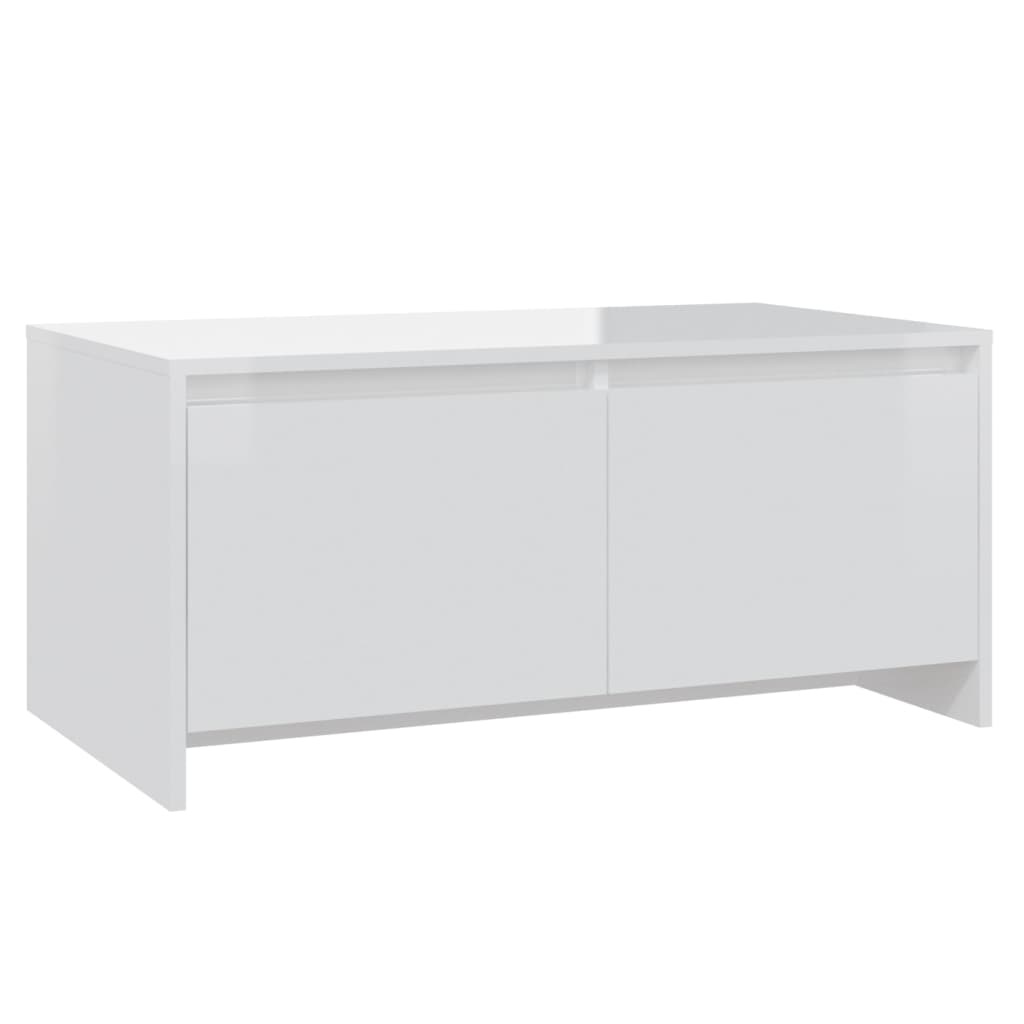 VidaXL Salontafel 90x50x41,5 cm spaanplaat hoogglans wit