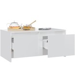 VidaXL Salontafel 90x50x41,5 cm spaanplaat hoogglans wit