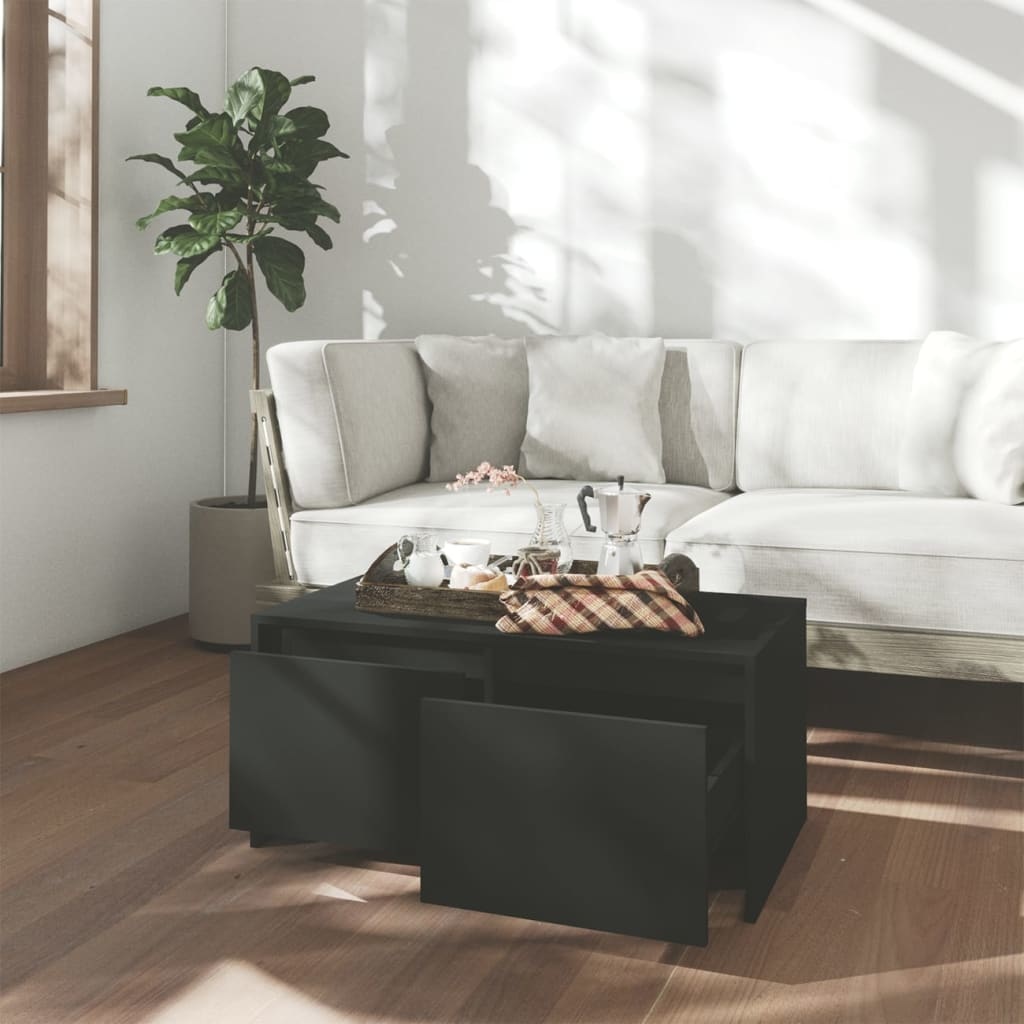 VidaXL Salontafel 90x50x41,5 cm spaanplaat zwart