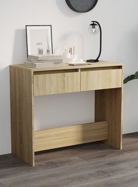 VidaXL Wandtafel 89x41x76,5 cm staal sonoma eikenkleurig