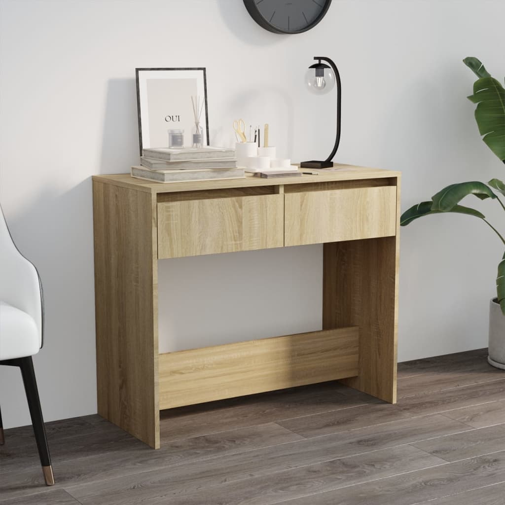 VidaXL Wandtafel 89x41x76,5 cm staal sonoma eikenkleurig