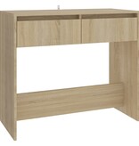VidaXL Wandtafel 89x41x76,5 cm staal sonoma eikenkleurig