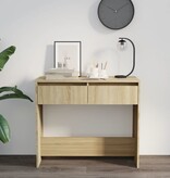 VidaXL Wandtafel 89x41x76,5 cm staal sonoma eikenkleurig