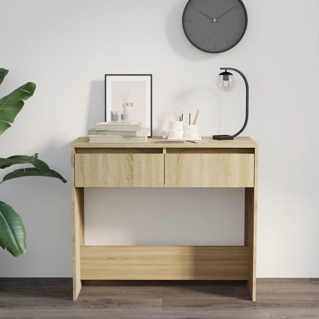 VidaXL Wandtafel 89x41x76,5 cm staal sonoma eikenkleurig