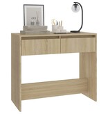 VidaXL Wandtafel 89x41x76,5 cm staal sonoma eikenkleurig
