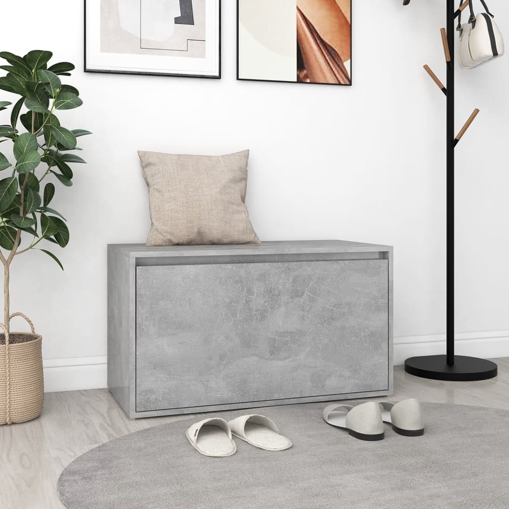 VidaXL Halbank 80x40x45 cm spaanplaat betongrijs