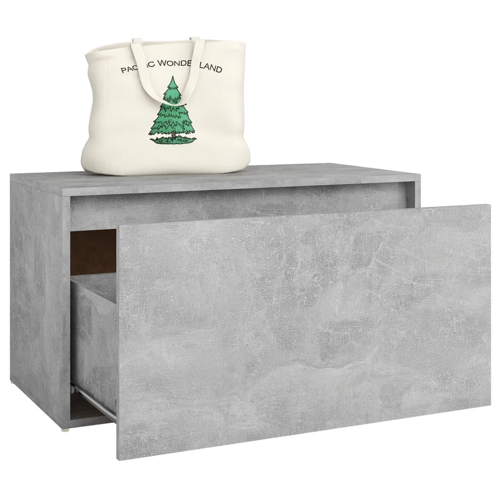 VidaXL Halbank 80x40x45 cm spaanplaat betongrijs