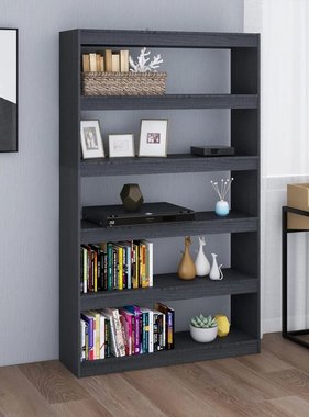 vidaXL Boekenkast/kamerscherm 100x30x167,5 cm massief grenenhout grijs