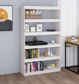 vidaXL Boekenkast/kamerscherm 100x30x167,5 cm massief grenenhout wit